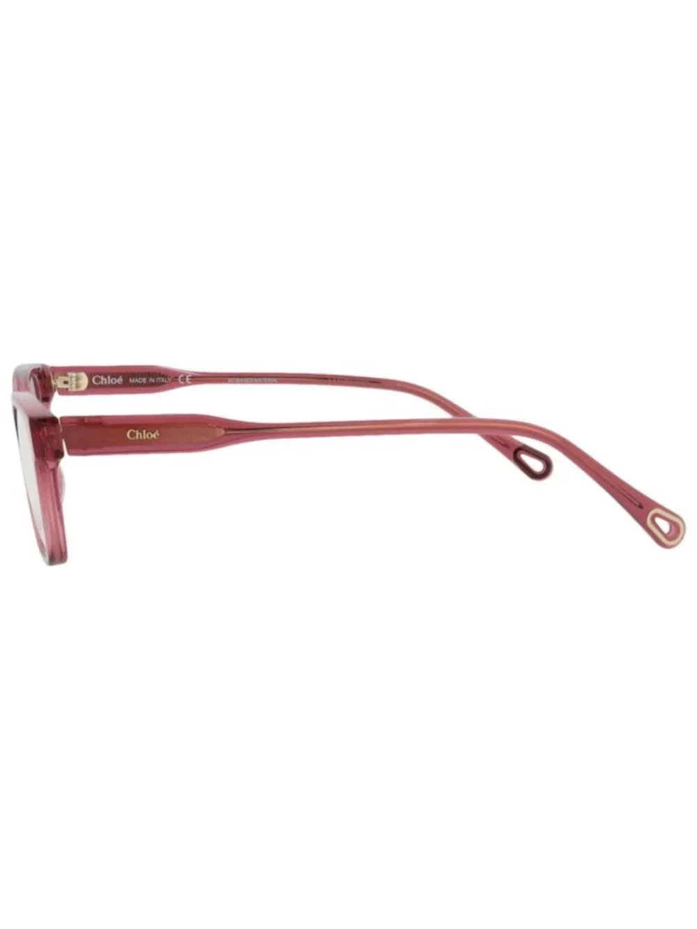 New Chloé Women's Eyeglasses Square Rectangle Bio Acetate Frame Pink Pink